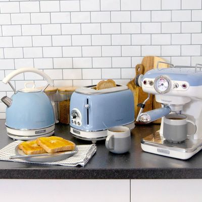 ARIETE Vintage ARPK18 Toaster, Kettle & Coffee Machine Bundle - Blue