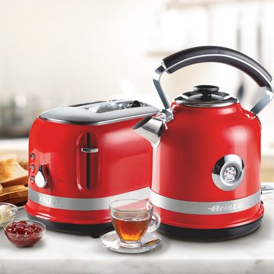 ARIETE Moderna ARPK30 2-Slice Toaster & Traditional Kettle Bundle - Red, Red