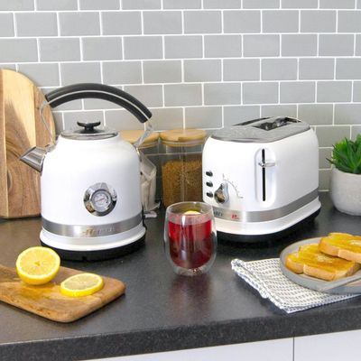 ARIETE Moderna ARPK32 2-Slice Toaster & Traditional Kettle Bundle - White, White