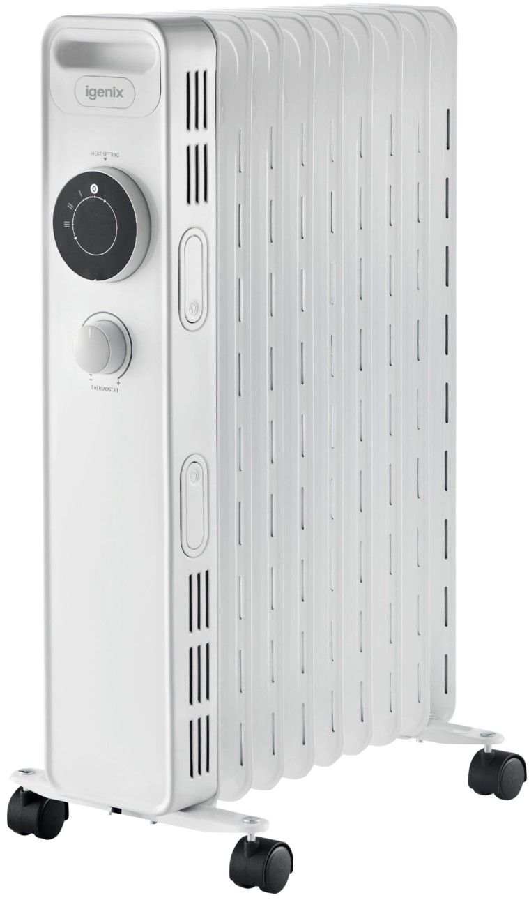 IGENIX IG2620 Portable Oil-Filled Radiator - White, White - Image 1