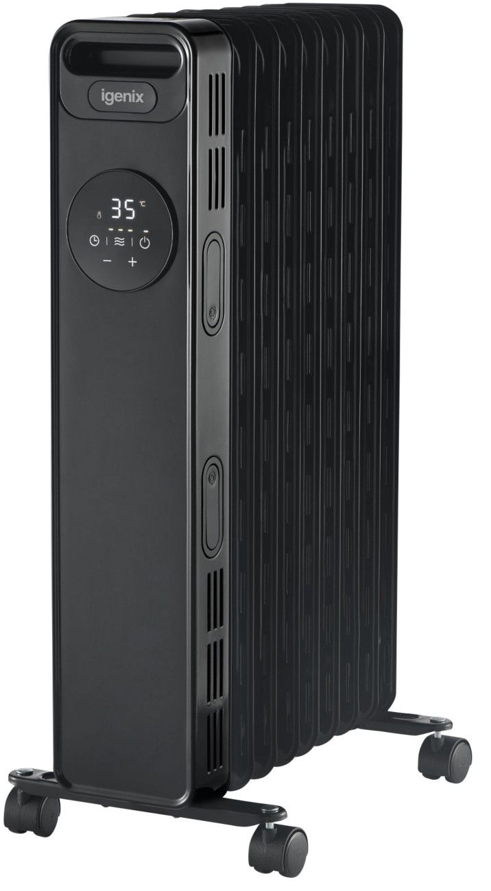 IGENIX IG2621BL Portable Oil-Filled Radiator - Black, Black - Image 1