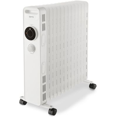 Igenix Portable 2.5Kw Manual Oil Filled Radiator - White