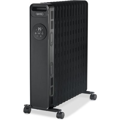 Igenix Portable 2.5Kw Digital Oil Filled Radiator With 24 Hour Timer - Black