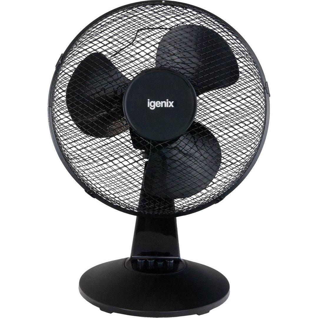 Igenix 12 Inch Desk Fan Black - Black - Image 1