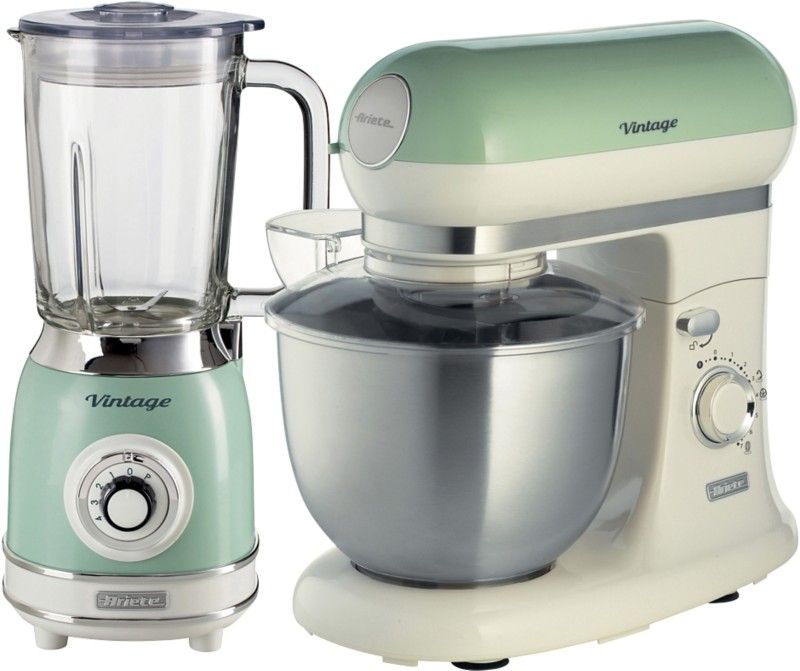 Vintage Jug Blender and 5.5L Stand Mixer Green - Green - Image 1