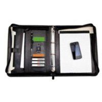 Monolith A4 Conference Folder Zipped Leather Black 2924