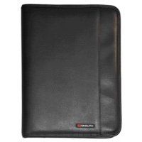 Monolith A4 Conference Folder and Pad Clip Leather Look Black 2926