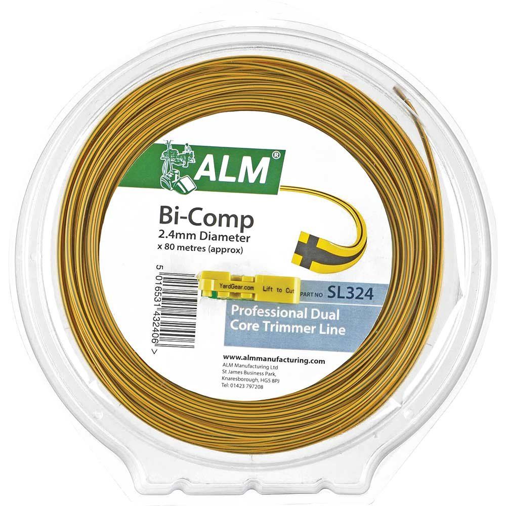 ALM SL324 Replacement Bi-Component Square Grass Trimmer Line 2.4mm x 80m for All Medium Duty Petrol Grass Trimmers using 2.4mm Line Pack of 1 - Image 1