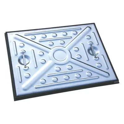 Clark-Drain Manhole Cover and Frame Galvanised Steel 450mm x 600mm 5 Tonne - Thumbnail 2