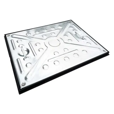 Clark-Drain Manhole Cover and Frame Galvanised Steel Sealed and locking 450mm x 600mm 5 Tonne - Thumbnail 2