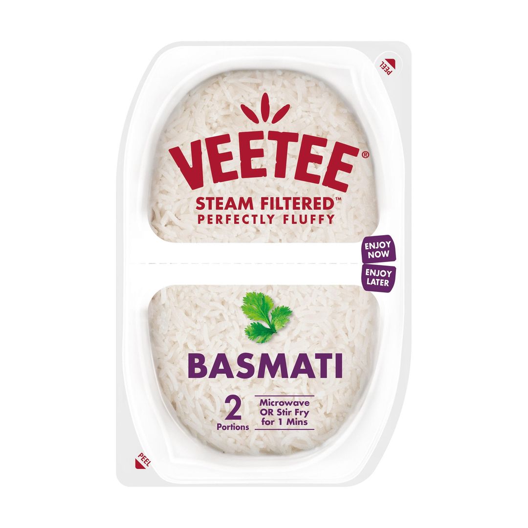 Veetee Steam Filtered Basmati 2 x 125g (250g) - Image 1