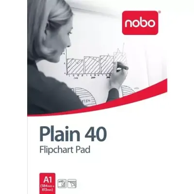 Nobo Flipchart Pad Plain 580x810mm 40 Sheets - Thumbnail 3