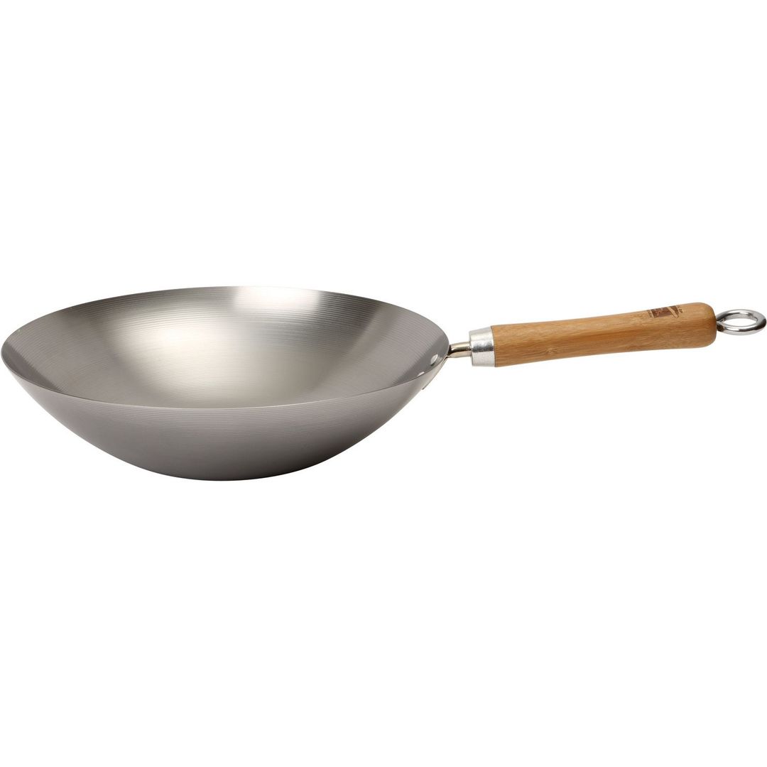 School of Wok by Dexam 12"/30cm Uncoated Carbon Steel Wok - Carbon Steel - Image 1