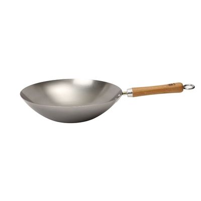 School of Wok by Dexam 12"/30cm Uncoated Carbon Steel Wok - Carbon Steel - Thumbnail 2