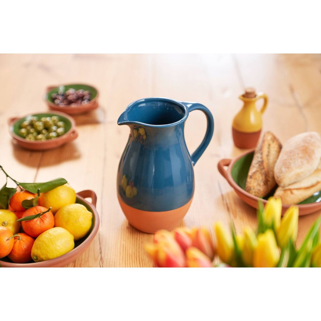 Dexam Sintra Glazed Terracotta Jug - Ink Blue - Ink Blue - Image 1