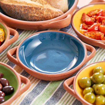 Dexam Sintra Small Glazed Terracotta Tapas Dish - Ink Blue Set of 2 - Ink Blue - Thumbnail 2