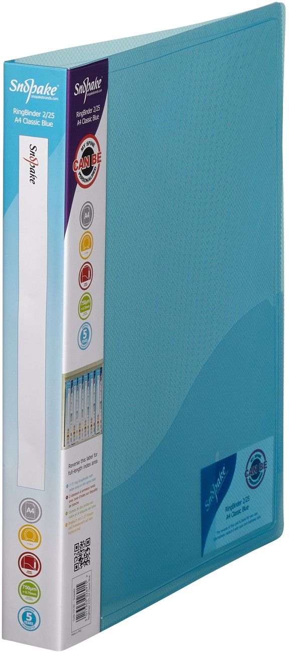 Snopake 10180 ring binder A4 Blue - Image 1