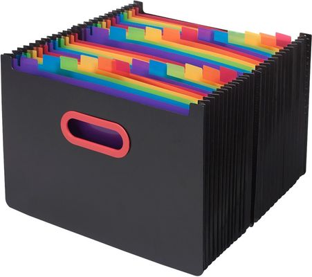 Snopake Rainbow and Black Desk Expander Polypropylene A4 24 Part Black - 15852