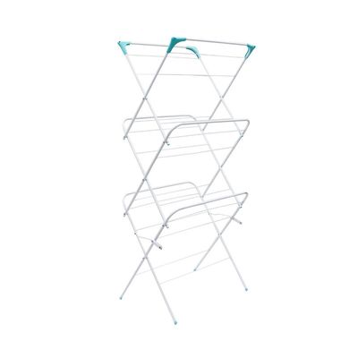Three-Tier Folding Concertina Laundry Washing Clothes Horse Airer - White