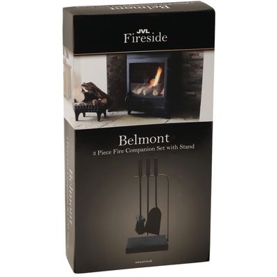 JVL Belmont Contemporary Fireside Companion Curve Tool Set - Black
