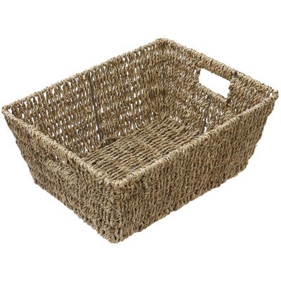 Rectangular Seagrass Storage Basket - Orange / 1