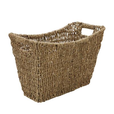 Seagrass Newspaper Magazine Storage Rack - Yellow