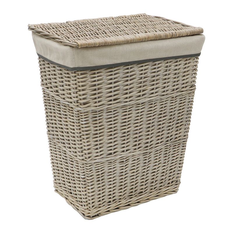 Arianna Rectangular Tapered Willow Basket - Grey - Image 1