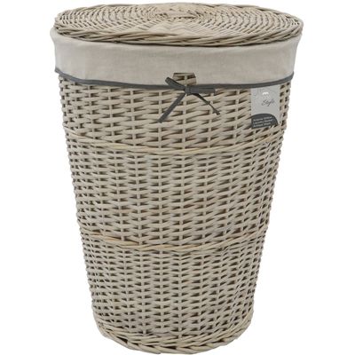Arianna Round Tapered Willow Basket - Grey