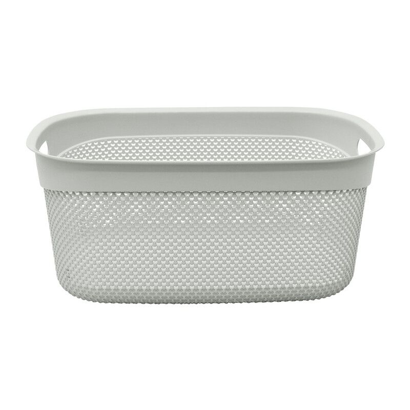 33L Droplette Design Plastic Storage Basket - Grey - Image 1