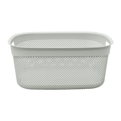 33L Droplette Design Plastic Storage Basket - Grey
