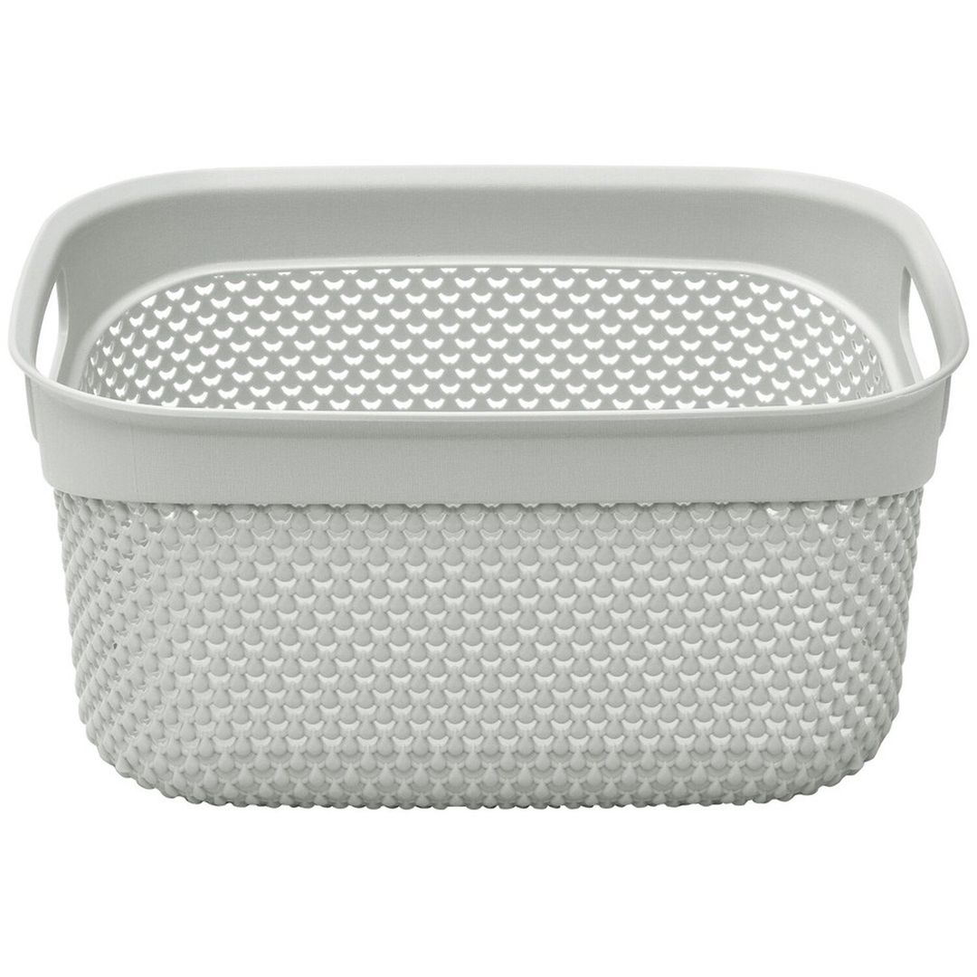 6.6L Droplette Design Plastic Storage Basket - Grey - Image 1