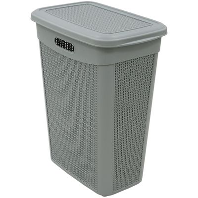 43L Knit Design Slim Laundry Basket Grey - Grey