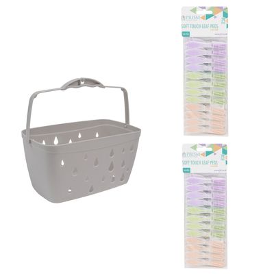 Prism Soft Touch Leaf Clothes Pegs - 24 Pack - Assorted / 15.5cm - Thumbnail 2