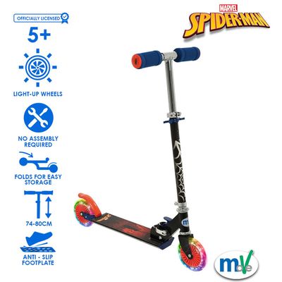Spiderman Folding Inline Scooter with Light Up Wheels