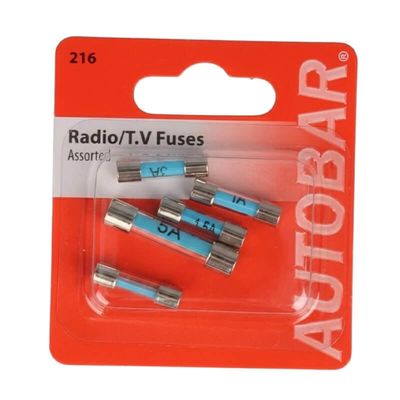 Autobar Assorted Amp Radio & TV Fuses 5 Pack