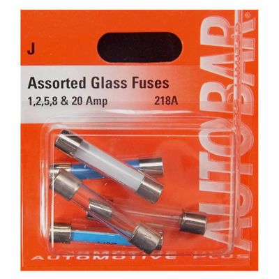 Autobar Assorted 1/2/5/10 & 20 Amp Glass Fuses 5 Pack
