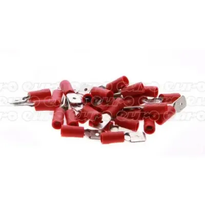 Pack of 30 Autobar Male Blade Connectors - Red - Thumbnail 2