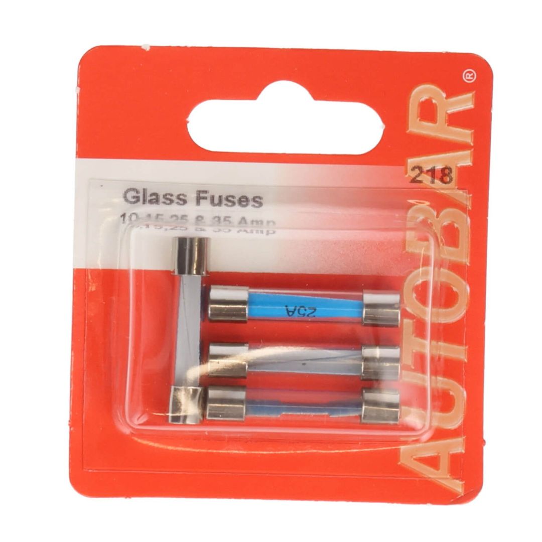 Autobar Assorted 10/15/25 & 35 Amp Glass Fuses 4 Pack - Image 1