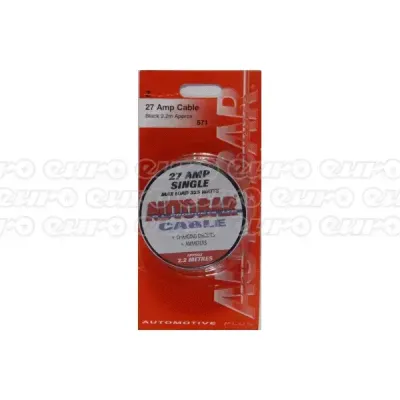 Autobar 27 Amp Cable - 2.2M App. Black | 571 | Euro Car Parts