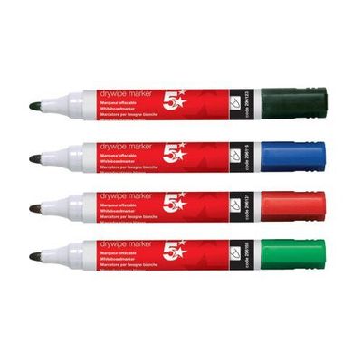 5Star 500828 marker 12 pc(s) Bullet tip Black, Blue, Green, Red