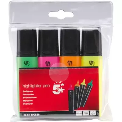 5Star 500836 marker 4 pc(s) Chisel tip Green, Orange, Purple, Yellow - Thumbnail 2