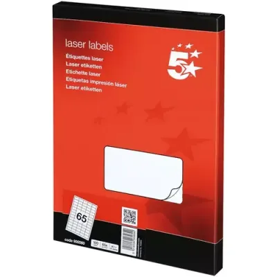 5Star 900060 self-adhesive label Rectangle Removable White 6500 pc(s) - Thumbnail 2