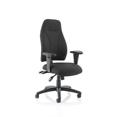 Esme Black Fabric Posture Chair With Height Adjustable Arms - Op000232 - Image 1