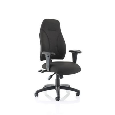 Esme Black Fabric Posture Chair With Height Adjustable Arms - Op000232