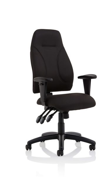 Esme Black Fabric Posture Chair With Height Adjustable Arms - Op000232 - Thumbnail 2