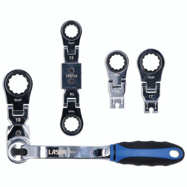 Laser Laser 7863 13 - 19mm Multi Head Ratchet Ring Spanner Set - Image 1