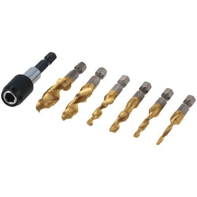 Laser Laser 8405 7 piece Combination Drill & Tap Bit Set