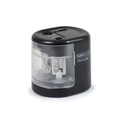 Rapesco PS12-USB Electric pencil sharpener Black. Transparent