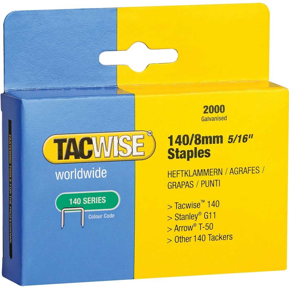 Tacwise 0346 140 Heavy-Duty Staples 8Mm (Type T50 G) (Pack 2000) - Image 1