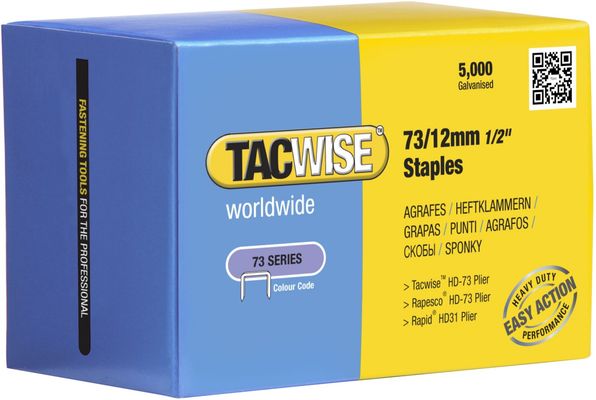 Tacwise 73/12mm Staples Galvanised Chisel Point (Pack of 5000) 0457